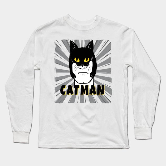 CatMan New Super Hero in Town Long Sleeve T-Shirt by SusanaDesigns